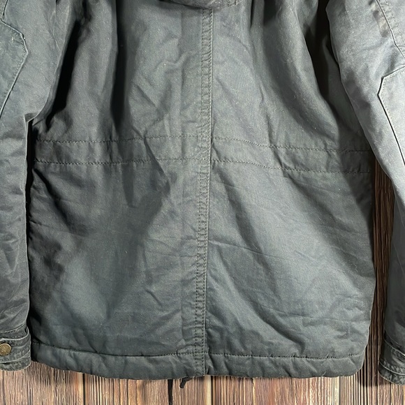 Abercrombie & Fitch Basin Mountain faux Fur linen fur Hood Military Parka Jacket - Picture 4 of 13